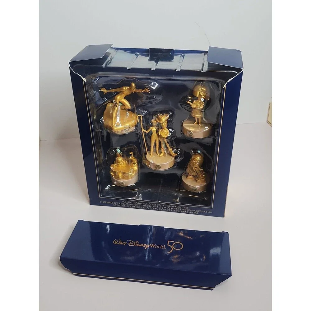 NIB Walt Disney World 50th Disney Fab 50 Character Collection Ornament Set